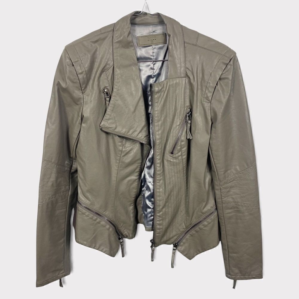 Blank NYC Faux Leather Grey Moto Jacket